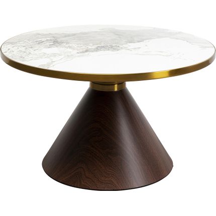 Stolik okrągły CONO CERAMIC 70 - biały/brązowy