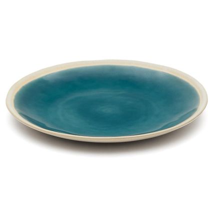 Talerz płytki ceramiczny niebiesko-biały szkliwiony Ø27,5 cm
