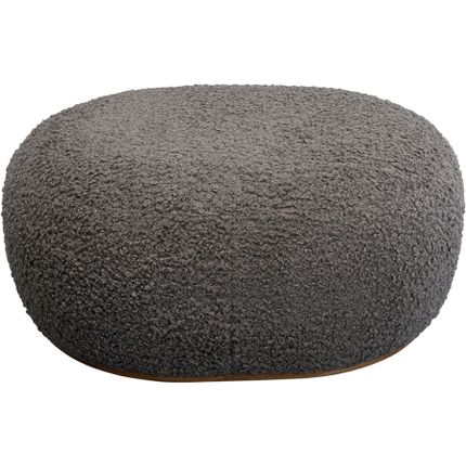 Ławka tapicerowana PEBBLE boucle - szary