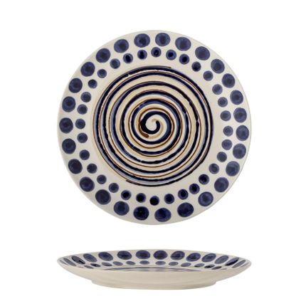 Talerz ceramiczny SHAMA 20.5 - biały/granatowy
