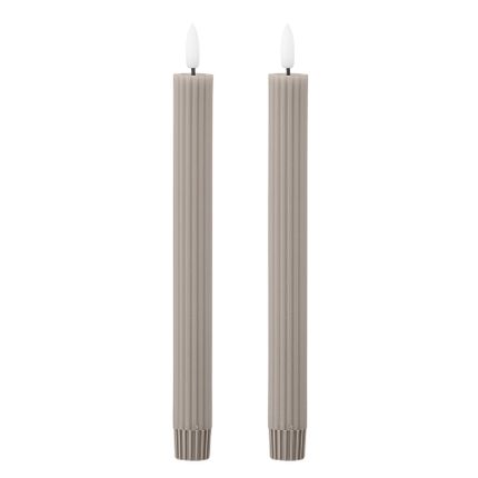 Ponza LED Candles, Nature, Parafin D2,2xH24,5 cm, Pack of 2