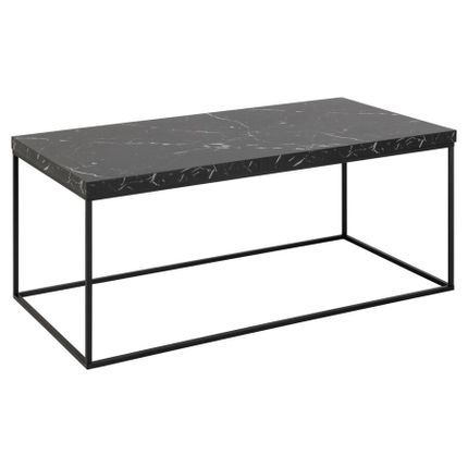 Stolik kawowy BAROSSA 110x55 - czarny marmur/czarny