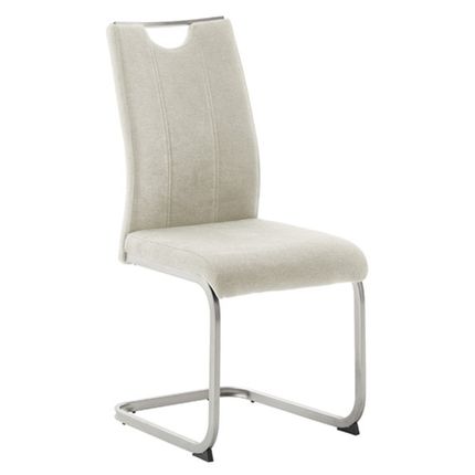 Krzesło na płozie TERESINA E - cappuccino/stal