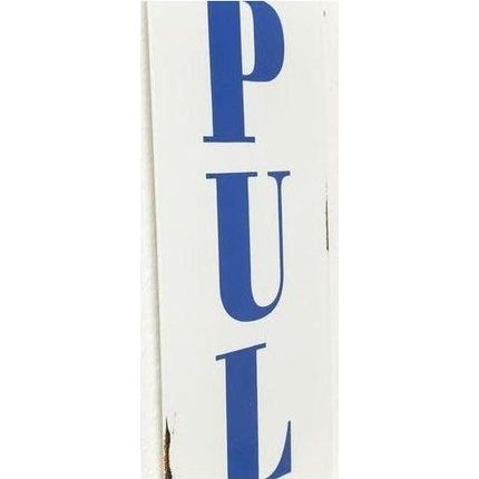 Wiszący znak dekoracyjny PULL - biały/niebieski