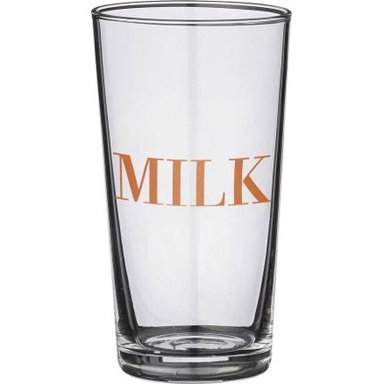 Szklanka z napisem MILK - transparentny