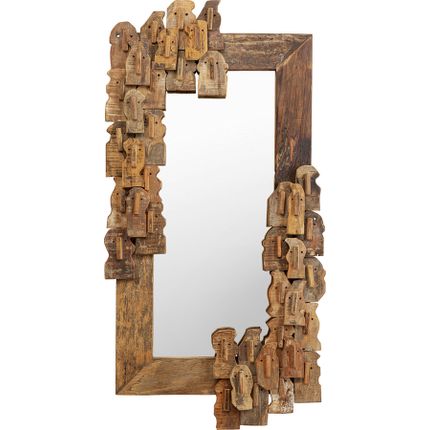 Lustro wiszące BE MIND 90x160 - drewno z recyklingu