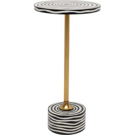 Stolik okrągły DOMERO SWIRL 25 - czarny/biały