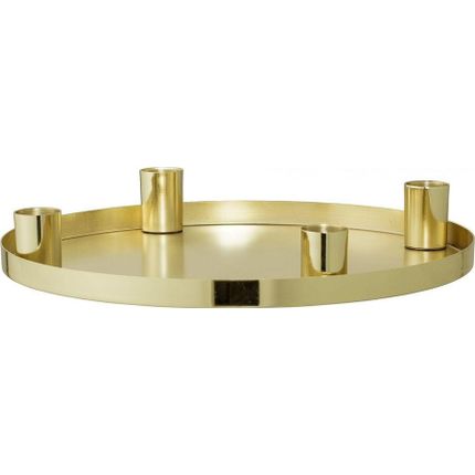 Świecznik metalowy na cztery świecie 25x3.5 - złoty