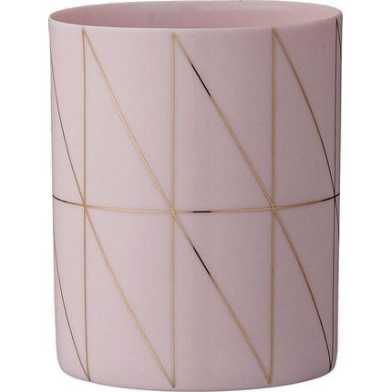 Świecznik ceramiczny 6x8 - różowy/złoty