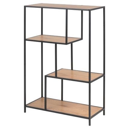 Regał SEAFORD 114 cm - dąb dziki/czarny