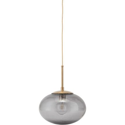 Lampa wisząca szklana 22x17 - szary/złoty