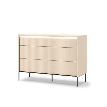 Komoda z oświetleniem TREND 6 szuflad TS-06 - beż piaskowy
