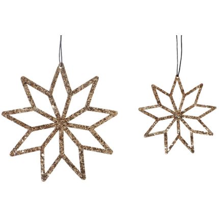 Dekoracje choinkowe FABRIC STAR (2 szt.) - miedziany