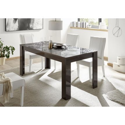 Stół z dekorowanym blatem MIRO 180x90 - antracyt połysk