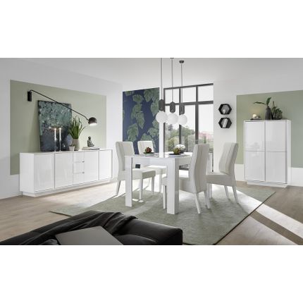 Stół rozkładany ICE 137/185x90 - biały połysk