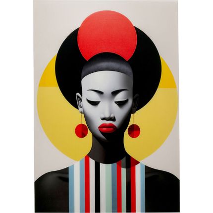 Obraz szklany MUSE RETRO LADY czerwony 80x120