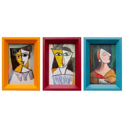 Zestaw trzech obrazów PORTRAIT CUBISM 13x18