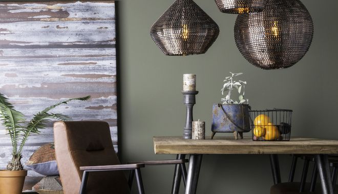Zestaw miedzianych lamp