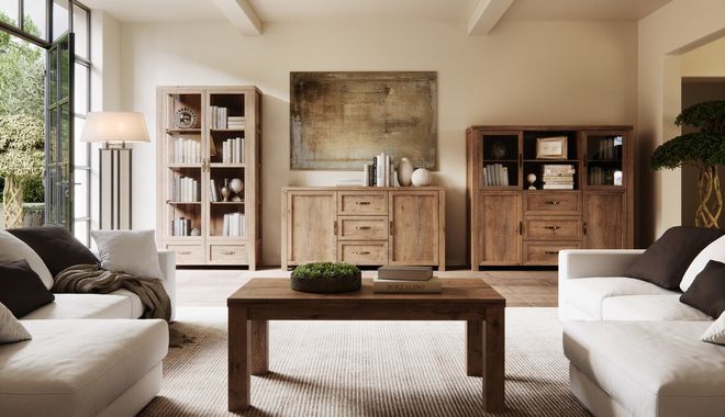 Salon w naturalnych odcieniach