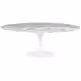 Stół TULIP Ellipse Marble Arabescato 200x120 - biały marmur