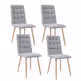 Zestaw 4x krzesło OTTO tkanina - dąb/szary