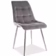 Krzesło welurowe pikowane CHIC CHROM Velvet - szary Bluvel 14