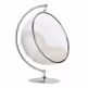 Fotel BUBBLE STAND VELVET - beżowy/srebrny