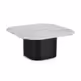 Stolik niski LEANDER 80x80 - szary marmur/czarny