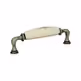 Uchwyt 15136 - stare srebro, kremowa ceramika z kwiatem / rozstaw 128 mm