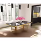 Stół ELBA Gold 180x90 - czarny/złoty
