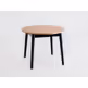 Drewniany stół okrągły rozkładany ANTON ROUND 95-175x95 - dąb/czarny