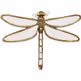 Dekoracja ścienna DRAGONFLY MIRROR 27x35 - lustrzany/złoty