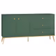 Komoda 2-drzwiowa z szufladami FOREST 03 - zielony/złoty