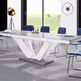 Stół rozkładany VIVA 2 160/256x89 - wysoki połysk/szaro-biały