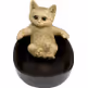 Miska dekoracyjna BATHING CAT - złoty/czarny