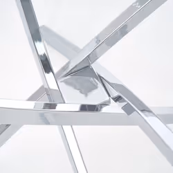 Stół okrągły szklany RAYMOND 100 cm - transparentny/srebrny