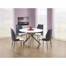 Stół okrągły PIXEL 120 cm - biały/czarny