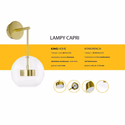 Kinkiet CAPRI WALL - 60 LED - złoty