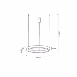 Lampa wisząca RING 40 LED - srebrny