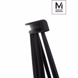 Krzesło z tworzywa RIBS BLACK - czarny mat