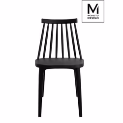 Krzesło z tworzywa RIBS BLACK - czarny mat