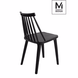 Krzesło z tworzywa RIBS BLACK - czarny mat