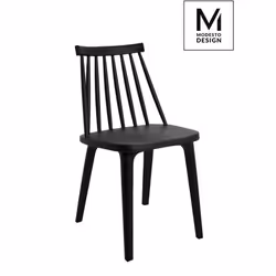 Krzesło z tworzywa RIBS BLACK - czarny mat