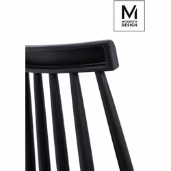 Krzesło z tworzywa RIBS BLACK - czarny mat