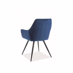Krzesło welurowe pikowane CHERRY Velvet - granatowy Bluvel 86
