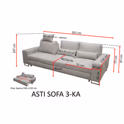 PROMOCJA - Sofa rozkładana ASTI - tkanina Vinci