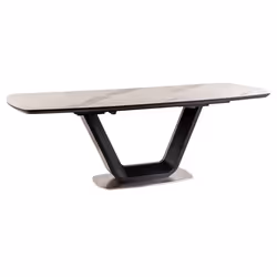 Stół rozkładany ARMANI CERAMIC 160x90 - biały/czarny