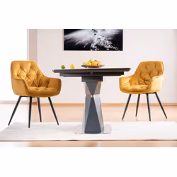 Krzesło welurowe pikowane CHERRY Velvet - curry  Bluvel 68