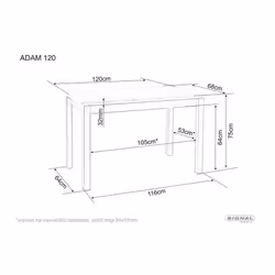 Stół ADAM 120x68 - biały mat