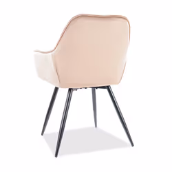 Krzesło welurowe pikowane CHERRY Velvet - beż Bluvel 28